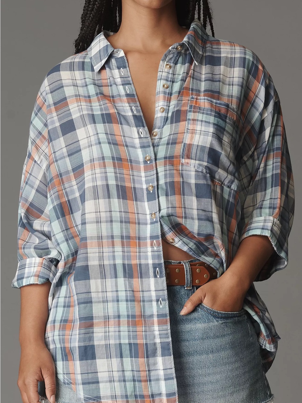 Pilcro Long-Sleeve Oversized Buttondown Shirt - Picture 7 of 13